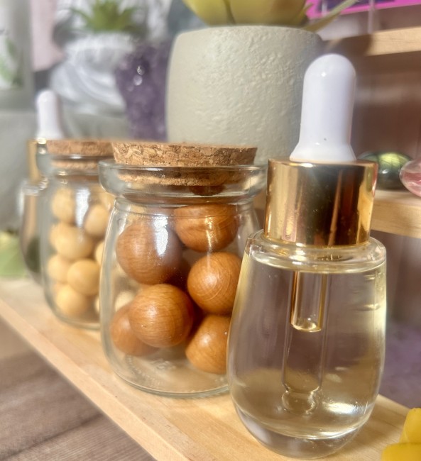 Perles parfumées artisanales parfum ambre ou fleur de lin de Flamme Féline