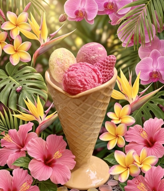 Bougie Gourmande  Sorbet Fraise Citron - 2 en 1 - bougie 120g et Fondants 100g - le mix idéale !