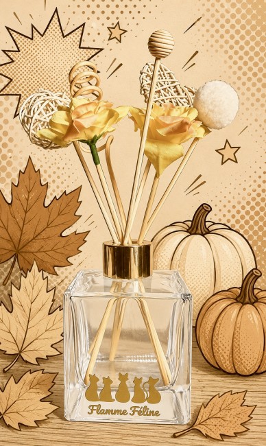 Reed Diffuseur Automnal Transparent Flamme Féline
