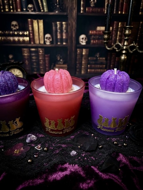 Bougie parfumée Citrouille Glam&Rock sans phtalates sans CMR Collection Halloween Flamme Féline 