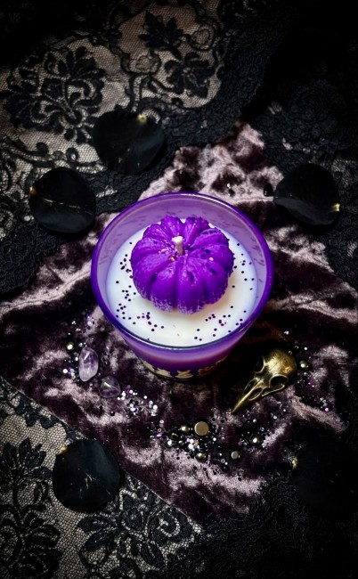 Bougie parfumée Citrouille Glam&Rock sans phtalates sans CMR Collection Halloween Flamme Féline 
