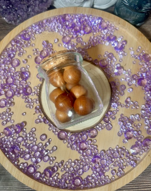 Perles parfumées artisanales parfum ambre ou fleur de lin de Flamme Féline