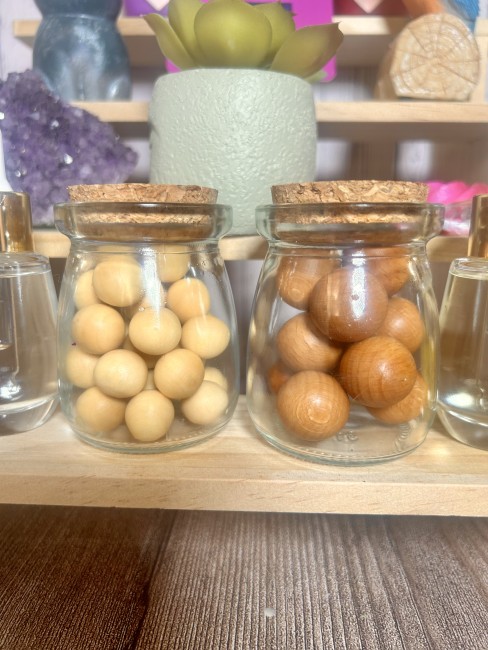 Perles parfumées artisanales parfum ambre ou fleur de lin de Flamme Féline