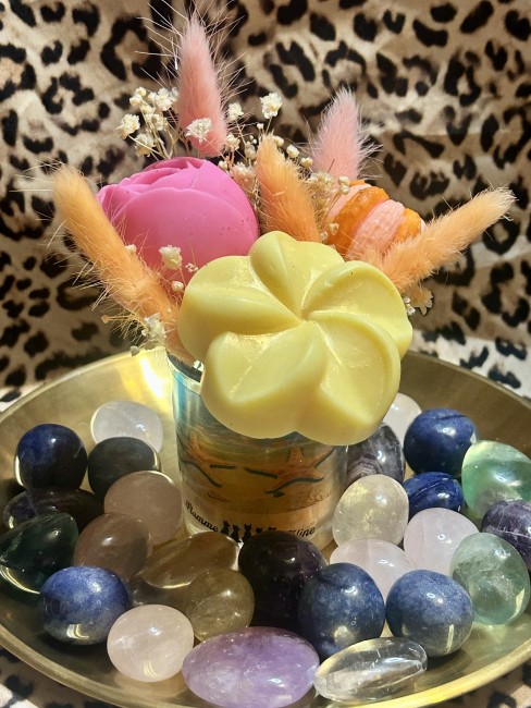 Bouquet éternel 3 en 1 - bouquet parfumé - fondants parfumés et bougie - parfum clémentine monoï