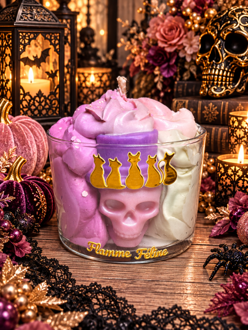 bougie chantilly parfumée d'halloween avec spectre