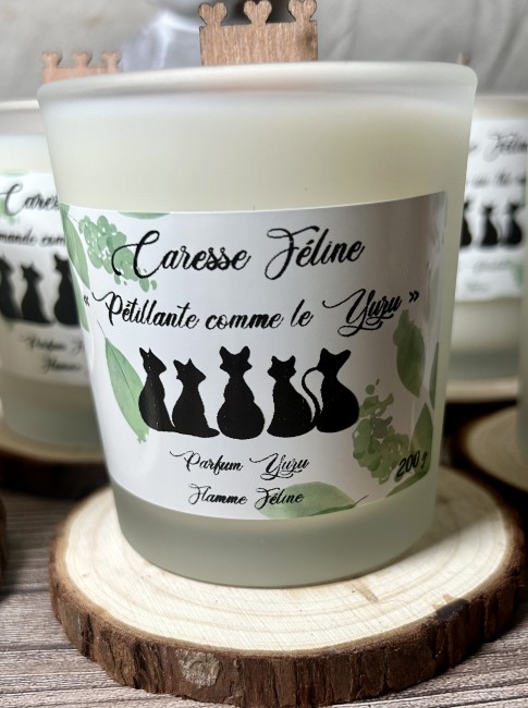 Caresse Féline Bougie en cire végétale coulée simplicité et douceur 