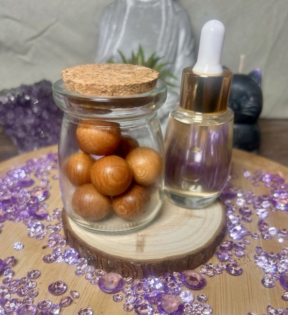 Perles parfumées artisanales parfum ambre ou fleur de lin de Flamme Féline