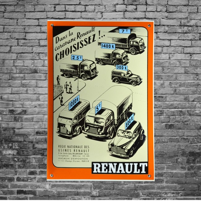 plaque émaillée automobile