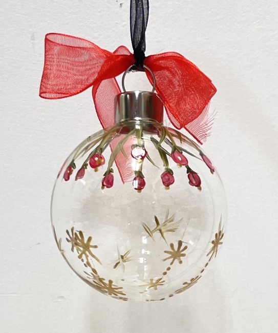 Coffret de 4 boules de noël en verre transparent peintes à la main - personnalisables