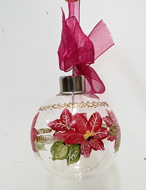 Coffret de 4 boules de noël en verre transparent peintes à la main - personnalisables