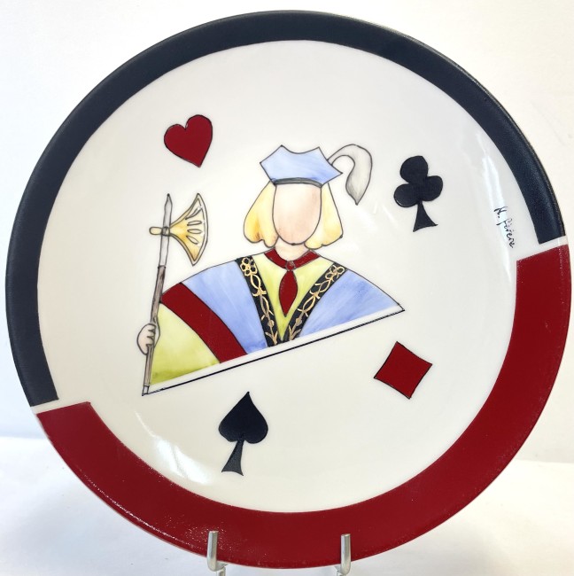 cartes à jouer peintes à la main sur porcelaine - art artisanal