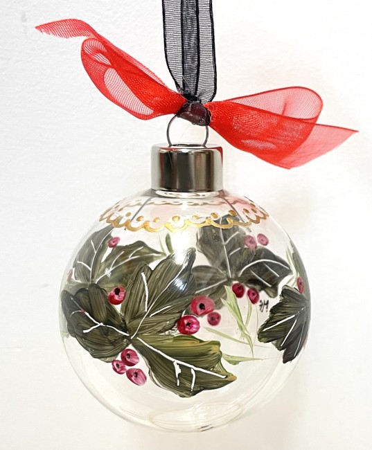 Coffret de 4 boules de noël en verre transparent peintes à la main - personnalisables