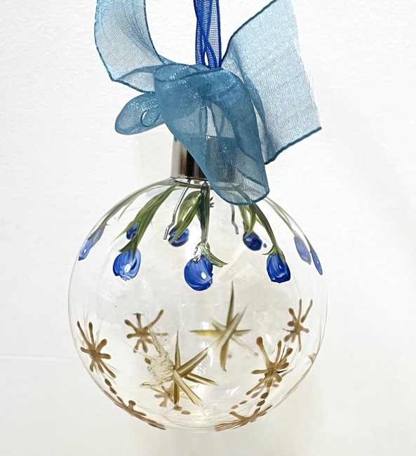 Coffret de 4 boules de noël en verre transparent peintes à la main - personnalisables