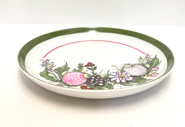 Assiettes Noël - lot de 6 assiettes à dessert en porcelaine - peint à la main