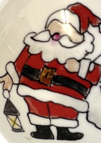 Boule de noël enfant en porcelaine peinte à la main - 