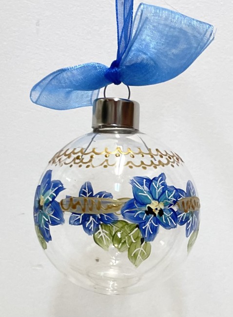 Coffret de 4 boules de noël en verre transparent peintes à la main - personnalisables