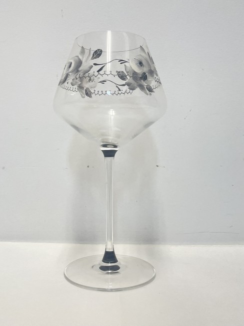 Duo de verres à vin ou flutes à champagne en verre cristallin - peint à la main - décor de Noël - personnalisable