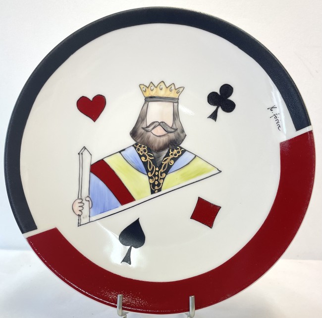 cartes à jouer peintes à la main sur porcelaine - art artisanal