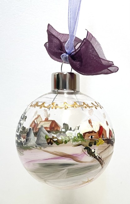 Coffret de 4 boules de noël en verre transparent peintes à la main - personnalisables