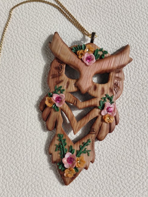 Talisman Hibou Sylvestre – Collier artisanal – Pièce unique