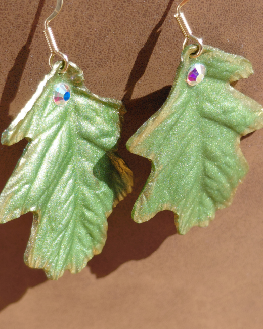 Boucles d'oreilles Chêne vert cimes – Éclat boréal