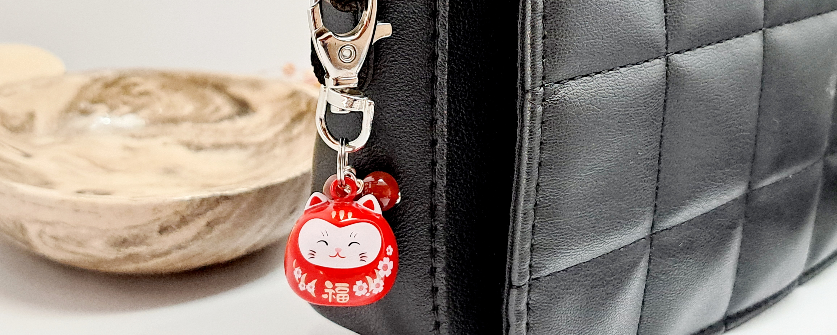 maneki neko porte clé, grigri de sac