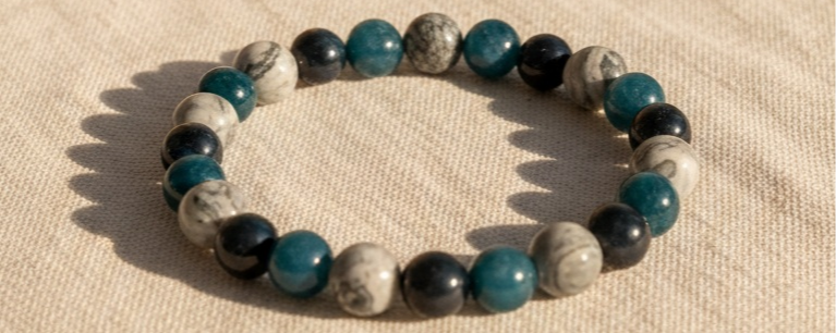 bracelet pierres naturelles apatite et jaspe