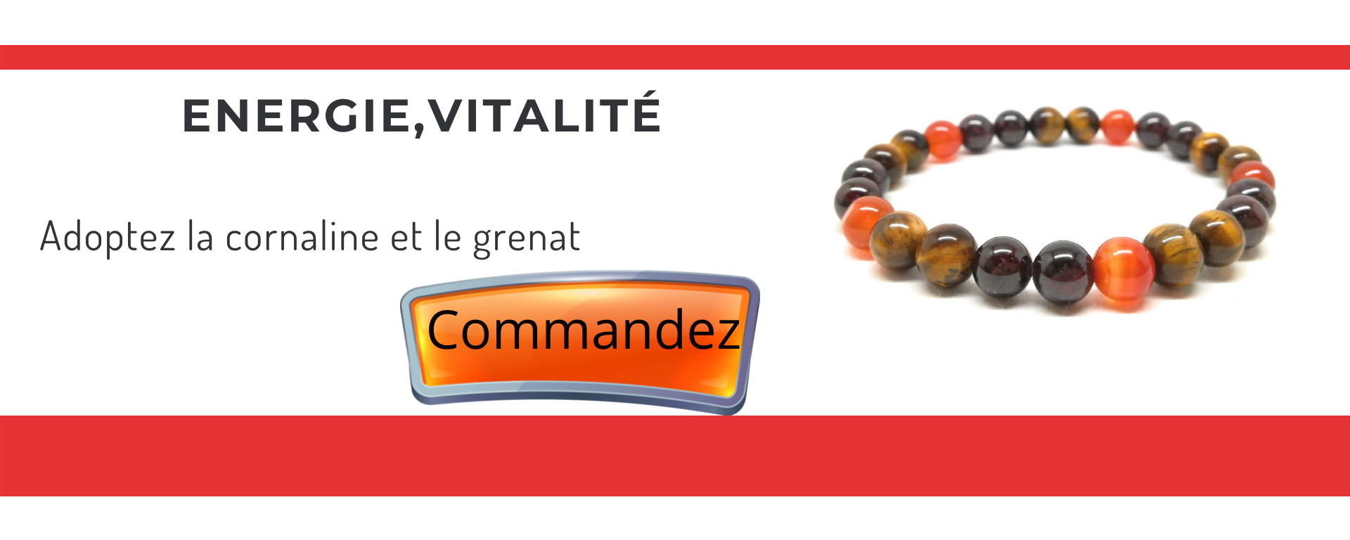 bracelet pierres naturelles grenat et cornaline