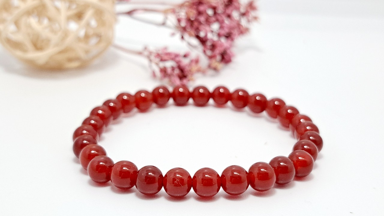 bracelet extensible en cornaline pierre naturelle
