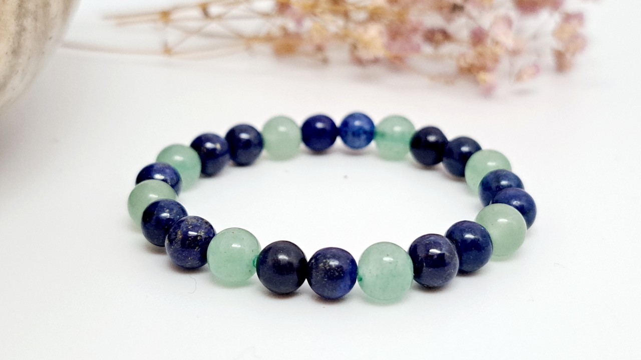bracelet troubles dys lapis lazuli et aventurine pour enfant