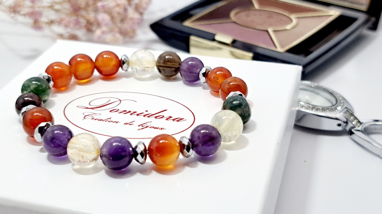 bracelet pierres naturelles dames contre la fatigue cadeau maman par domidora