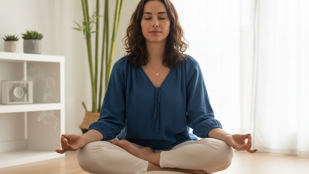 jeune femme qui médite