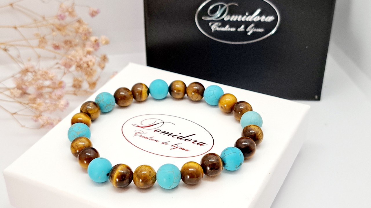 bracelet pierre naturelle protection voyage turquoise