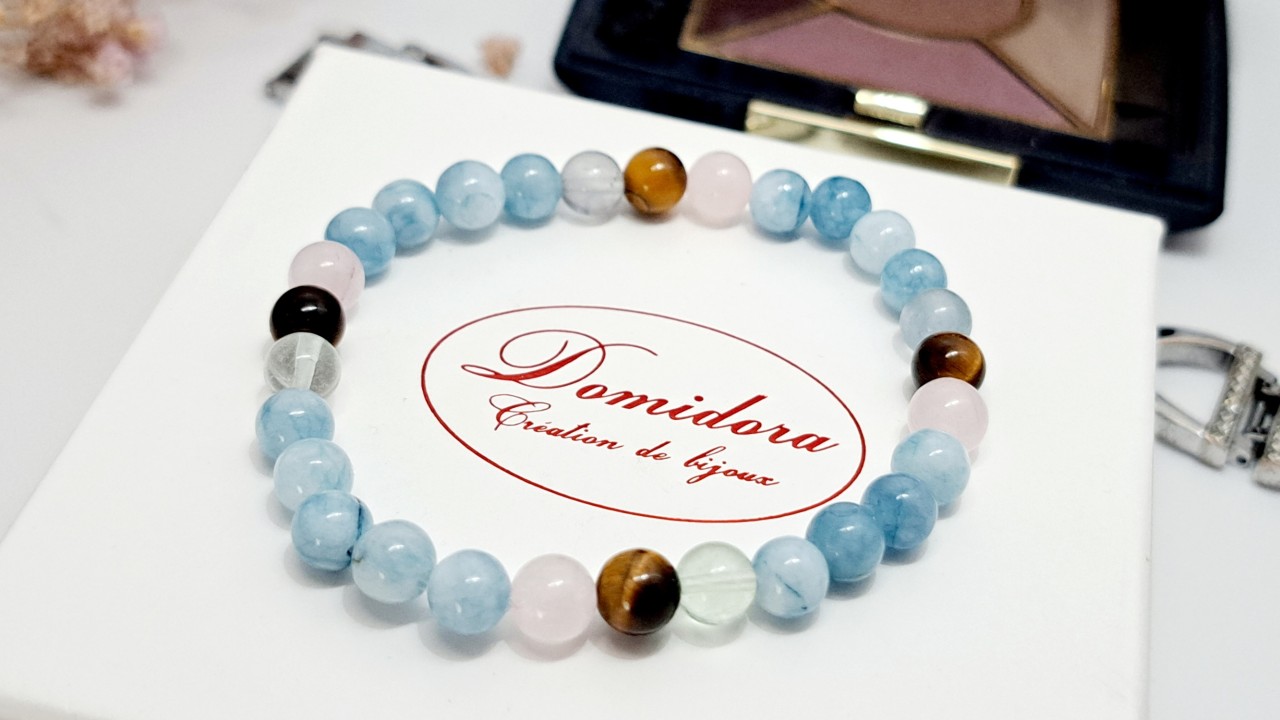 bracelet extensible en pierres naturelles pour enfant domidora