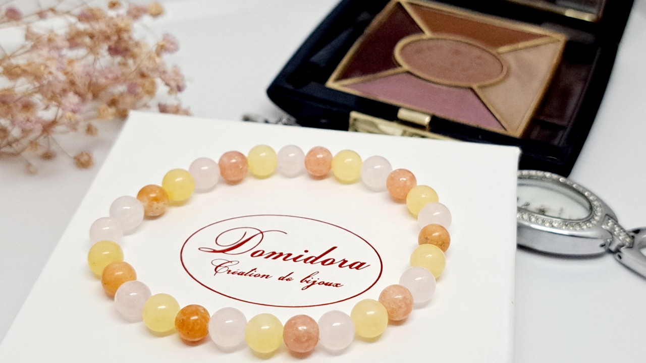 bracelet extensible en pierres naturelles pour enfant domidora