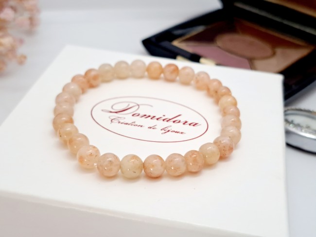 bracelet orange équilibre émotionnel en pierre naturelle lépidocrosite, cadeau noel dame ou anniversaire