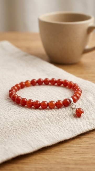 bracelet extensible pierres naturelles cornaline pour confiance en soi et porte bonheur cadeau femme maman domidora