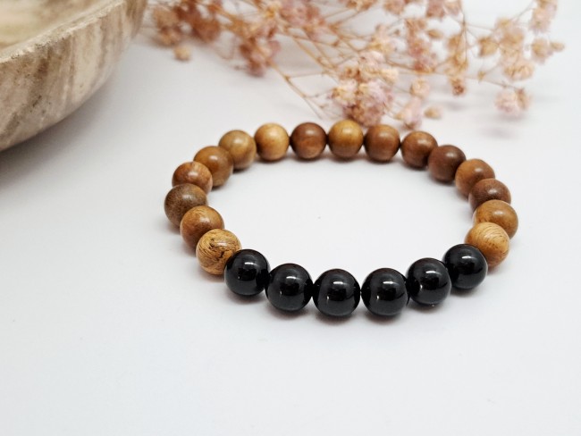 lot 4 bracelets bois et pierres destockage 