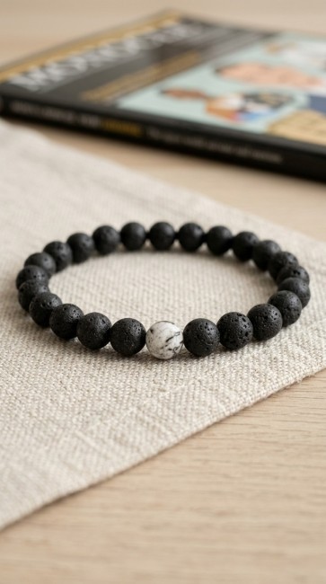 bracelets de couple, de séparation longue distance pour cadeau gays, lesbiennes, couple, en jaspe et pierre de lave, cadeau noel pour elle et lui