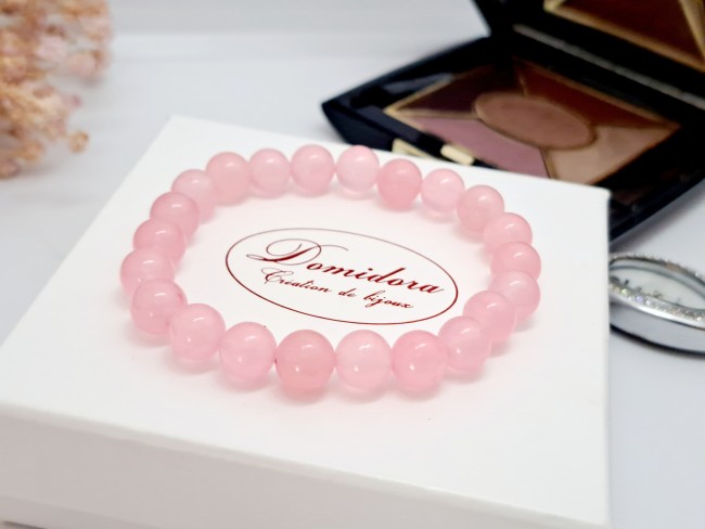 bracelet en calcedoine rose