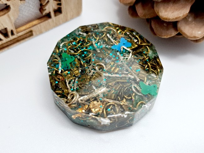 orgonite de poche protection aventurine et émotions pour cadeau merci noel ou anniversaire