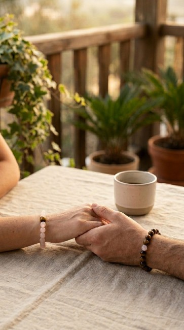 bracelets couple ou bracelets distance en oeil de tigre et quartz rose pour cadeau couple, amis, lesbiennes, gays en pierres naturelles bracelets couple ou bracelets distance en oeil de tigre et quartz rose pour cadeau couple, amis, lesbiennes, gays en pierres naturelles