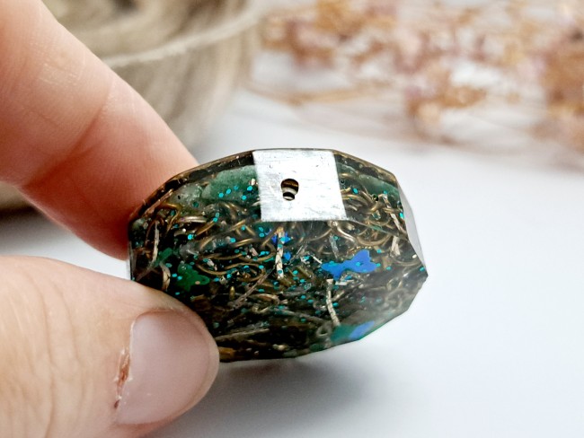 orgonite de poche verte en aventurine, cadeau unisexe noel, anniversaire, gestion colère, protection