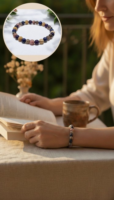 bracelet pierres naturelles chimiothérapie pour cadeau dame cancer du sein, améthyste, quartz fumé, jaspe paysage et rhodonite bracelet pierres naturelles chimiothérapie pour cadeau dame cancer du sein, améthyste, quartz fumé, jaspe paysage et rhodonite