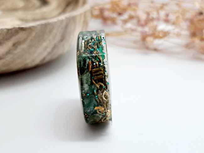 orgonite de poche protection aventurine et émotions pour cadeau merci noel ou anniversaire