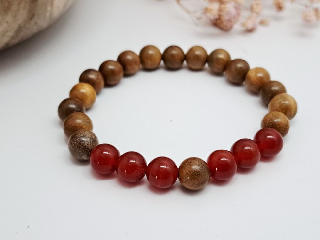 lot 4 bracelets bois et pierres destockage 