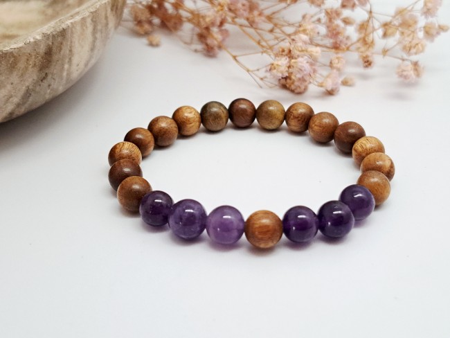 lot 4 bracelets bois et pierres destockage 