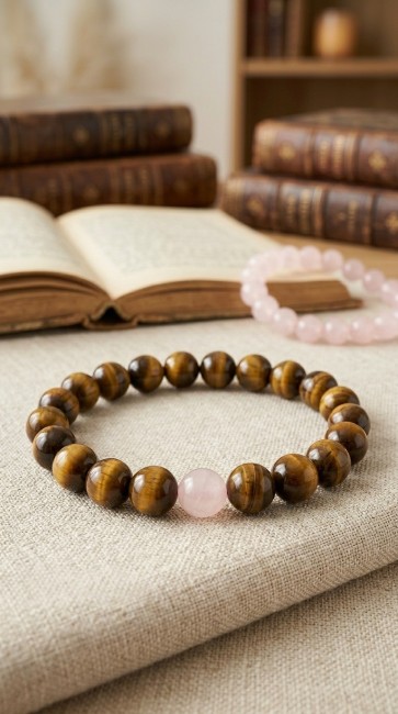 bracelets couple ou bracelets distance en oeil de tigre et quartz rose pour cadeau couple, amis, lesbiennes, gays en pierres naturelles bracelets couple ou bracelets distance en oeil de tigre et quartz rose pour cadeau couple, amis, lesbiennes, gays en pierres naturelles