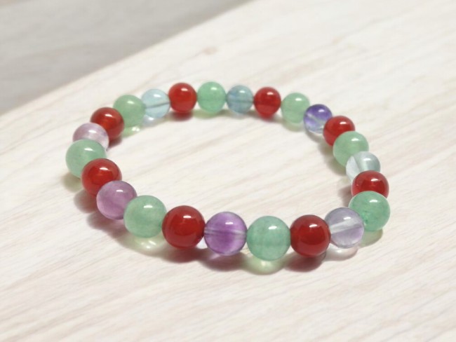 bracelet pierre naturelle pour enfant troubles dys, concentration, en fluorine, cornaline, aventurine, cadeau enfant domidora