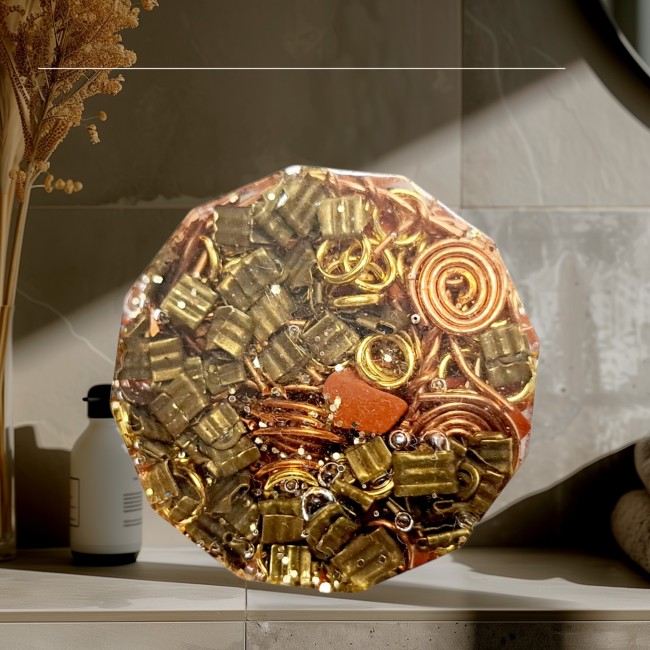 orgonite de poche rouge en cornaline pour cadeau unisexe de noel, anniversaire, pierres naturelles, fait mains